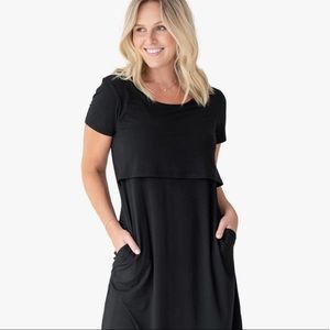 Kindred bravely Eleanora maternity & nursing dress (black - XL - NWOT)